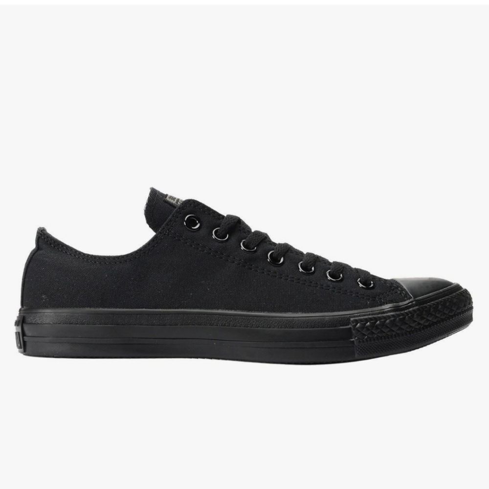 Converse Chuck Taylor All Star Low Top Sneakers Black Monochrome, 7(W) 5(M)